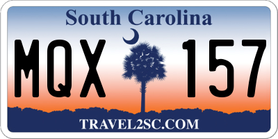 SC license plate MQX157