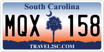 SC license plate MQX158