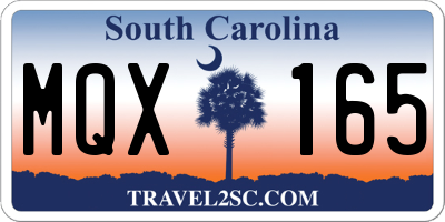 SC license plate MQX165