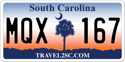 SC license plate MQX167