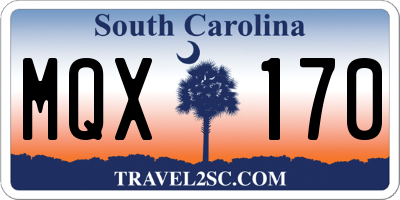 SC license plate MQX170