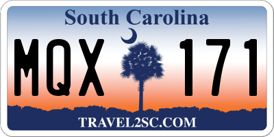 SC license plate MQX171