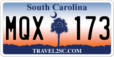 SC license plate MQX173