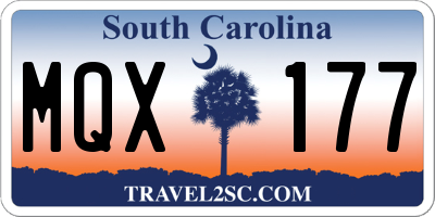 SC license plate MQX177