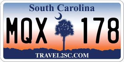 SC license plate MQX178
