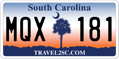 SC license plate MQX181