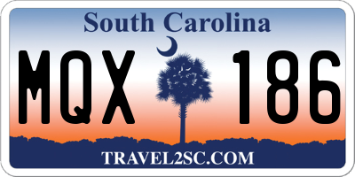 SC license plate MQX186