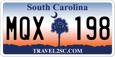 SC license plate MQX198