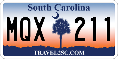 SC license plate MQX211