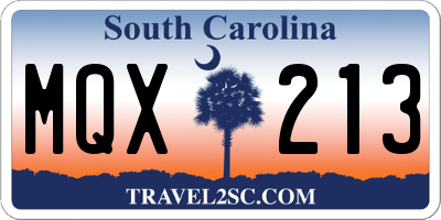 SC license plate MQX213