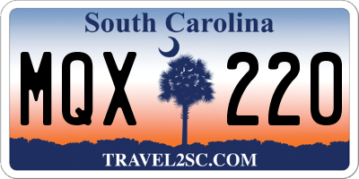 SC license plate MQX220