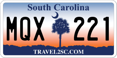 SC license plate MQX221