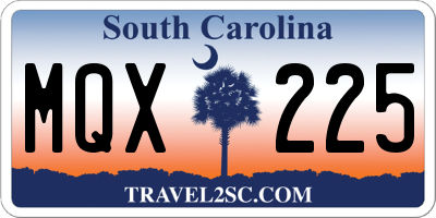 SC license plate MQX225