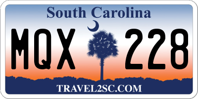 SC license plate MQX228