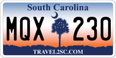 SC license plate MQX230