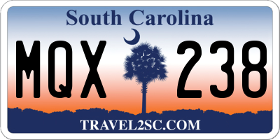 SC license plate MQX238