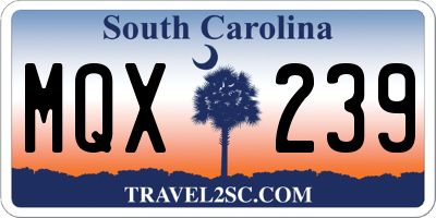 SC license plate MQX239