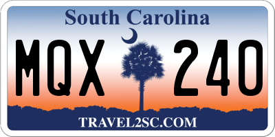 SC license plate MQX240