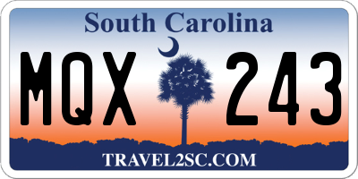 SC license plate MQX243