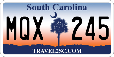 SC license plate MQX245