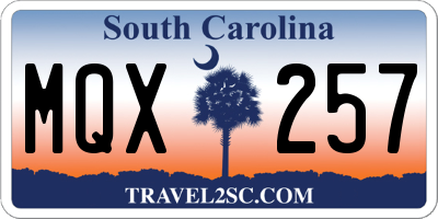 SC license plate MQX257