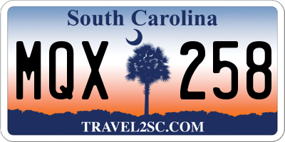 SC license plate MQX258