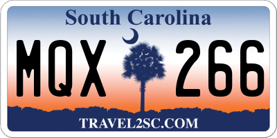 SC license plate MQX266