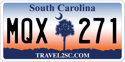 SC license plate MQX271