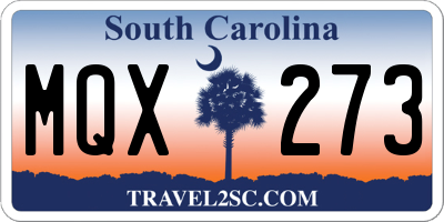 SC license plate MQX273