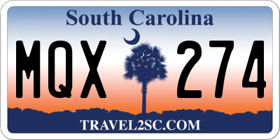 SC license plate MQX274