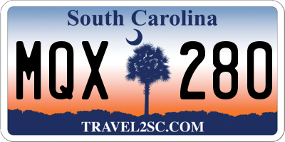 SC license plate MQX280