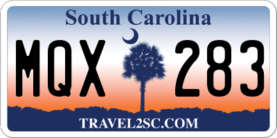SC license plate MQX283