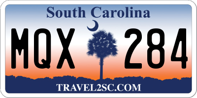 SC license plate MQX284