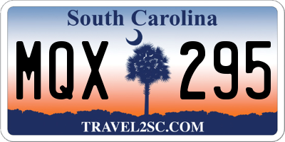 SC license plate MQX295