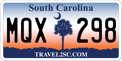 SC license plate MQX298
