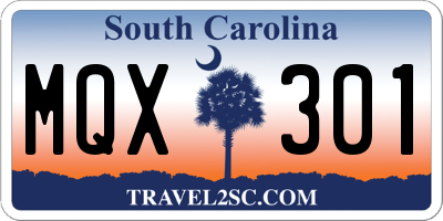 SC license plate MQX301