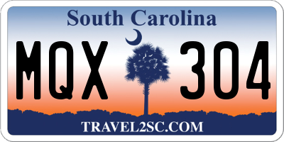 SC license plate MQX304