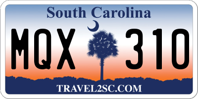 SC license plate MQX310
