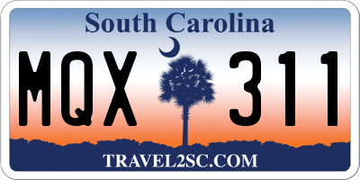 SC license plate MQX311
