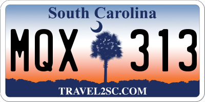 SC license plate MQX313