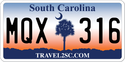 SC license plate MQX316