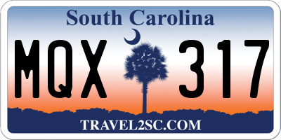 SC license plate MQX317