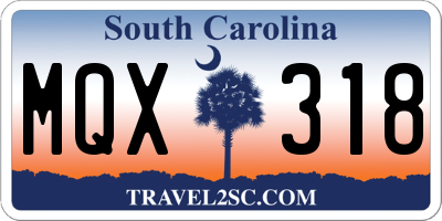 SC license plate MQX318