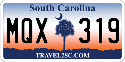 SC license plate MQX319
