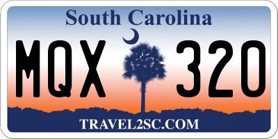 SC license plate MQX320