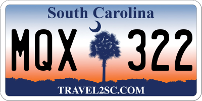 SC license plate MQX322