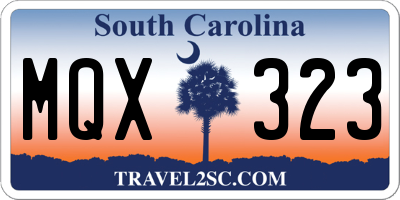 SC license plate MQX323
