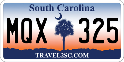 SC license plate MQX325