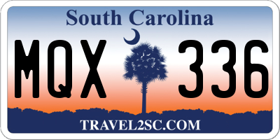SC license plate MQX336