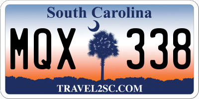 SC license plate MQX338